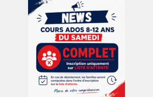 Inscriptions 2026-2027